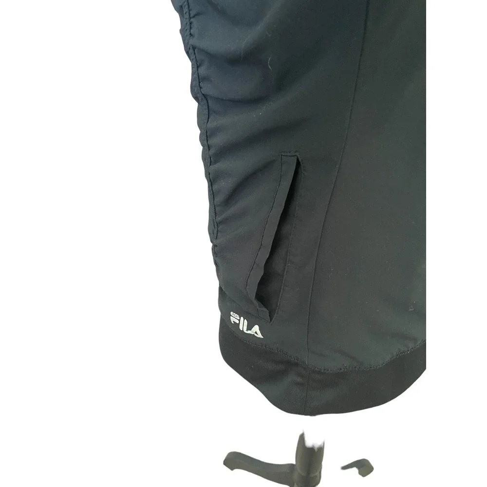 Fila Sport Black Zippered Jacket with ruched front detail